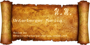 Unterberger Marica névjegykártya